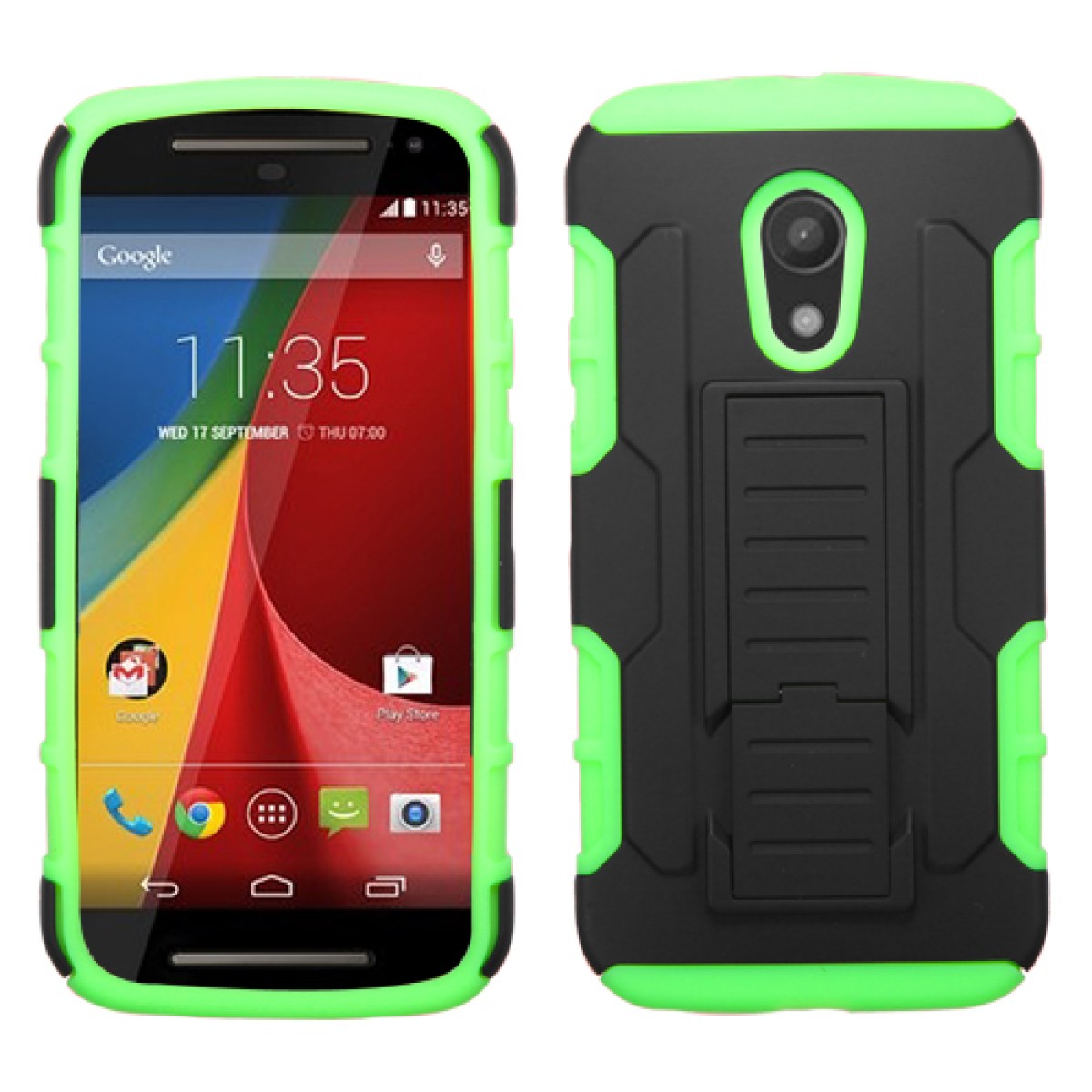 Case Protector Motorola G 2nd Dual Green w/kickstand Vertical 260.00